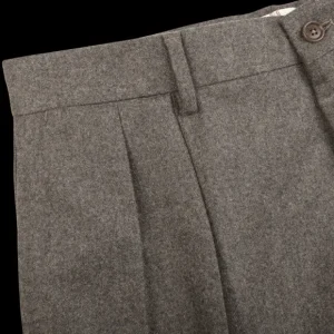 De Petrillo Trousers | Brown Grey Wool Flannel Modello E Trousers