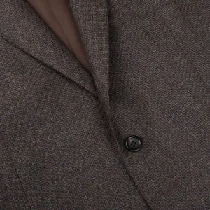 Canali Blazers | Brown Grey Zig Zag Wool Drop 6 Blazer