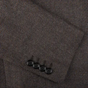 Canali Blazers | Brown Grey Zig Zag Wool Drop 6 Blazer