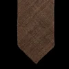 Drake's Ties | Brown Handrolled Silk Tussah Tie