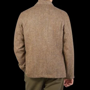 Universal Works Outerwear | Brown Herringbone Harris Tweed Bakers Jacket