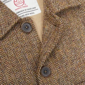 Universal Works Outerwear | Brown Herringbone Harris Tweed Bakers Jacket