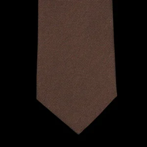 Gierre Milano Ties | Brown Herringbone Silk Cotton Lined Tie