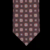 Silvio Fiorello Ties | Brown Medallion Print 36Oz Silk Twill Tie