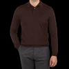 Mauro Ottaviani Shirts | Brown Melange 16 Gauge Merino Wool Polo Shirt