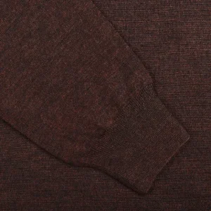 Mauro Ottaviani Polo Shirts | Brown Melange 16 Gauge Merino Wool Polo Shirt