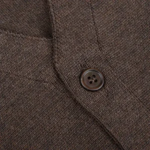 Gran Sasso Knitwear | Brown Melange Knitted Merino Wool Waistcoat
