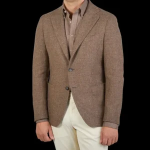 Tagliatore Blazers | Brown Melange Wool Cashmere Vesuvio Blazer