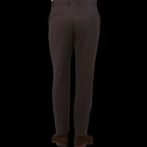 Berwich Trousers | Brown Melange Wool Flannel Flat Front Trousers