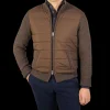 Gran Sasso Outerwear | Brown Melange Wool Nylon Padded Jacket