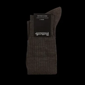 Pantherella Socks | Brown Merino Wool Ribbed Knee Socks