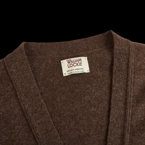 William Lockie Knitwear | Brown Mocha Lambswool Button Cardigan