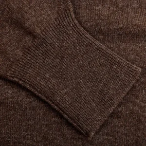 William Lockie Knitwear | Brown Mocha Lambswool Button Cardigan