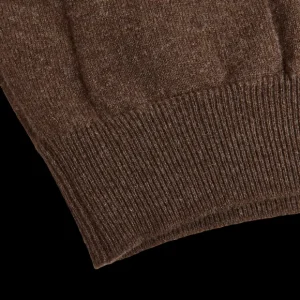 William Lockie Knitwear | Brown Mocha Lambswool Button Cardigan