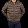 Ten C Outerwear | Brown Nylon Down Padded Liner Hood Jacket