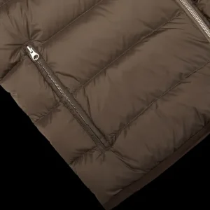 Ten C Outerwear | Brown Nylon Down Padded Liner Hood Jacket