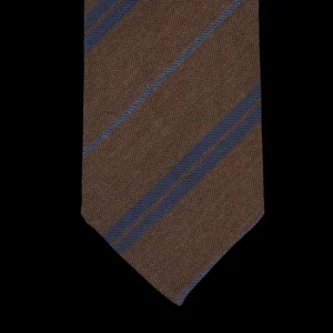 Gierre Milano Ties | Brown Striped Wool Silk Unlined Tie