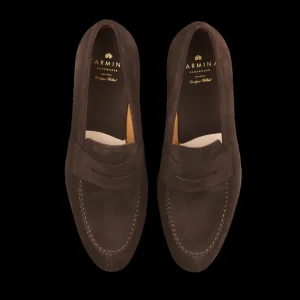 Carmina Loafers | Brown Suede Forest Penny Loafers
