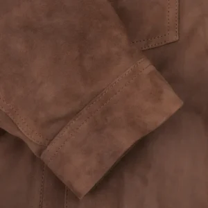 Maurizio Baldassari Coats & Jackets | Brown Suede Leather Zip Blouson