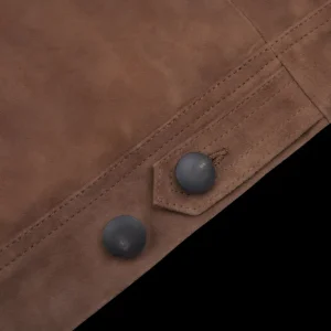 Maurizio Baldassari Coats & Jackets | Brown Suede Leather Zip Blouson