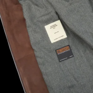 Maurizio Baldassari Coats & Jackets | Brown Suede Leather Zip Blouson