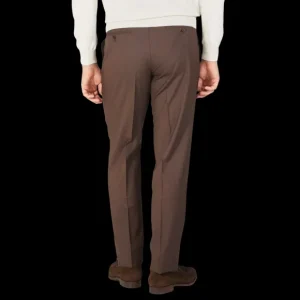 Canali Trousers | Brown Tropical Wool Single Pleat Trousers