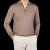 Gran Sasso Sweaters | Brown Vintage Merino Wool 1/4 Sweater