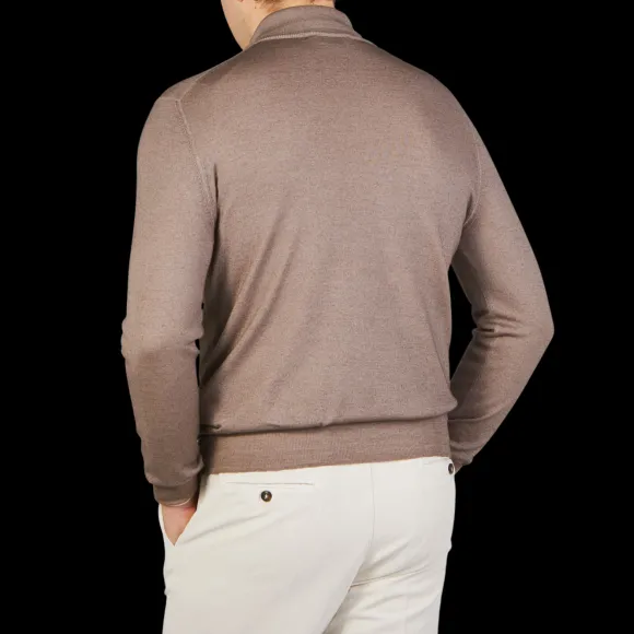 Gran Sasso Sweaters | Brown Vintage Merino Wool 1/4 Sweater
