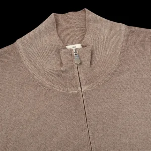Gran Sasso Sweaters | Brown Vintage Merino Wool 1/4 Sweater