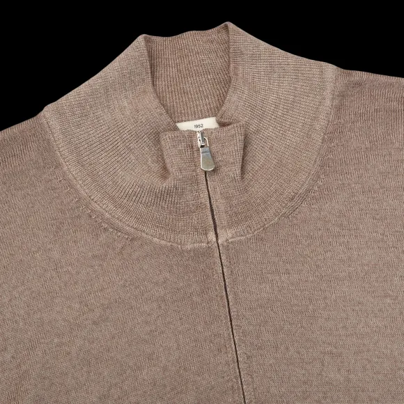 Gran Sasso Sweaters | Brown Vintage Merino Wool 1/4 Sweater