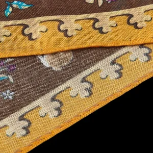 Drake's Scarves | Brown Wool Silk Unicorn Print Scarf
