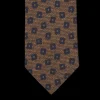 Amanda Christensen Ties | Brown Woven Flowers Lined Tie