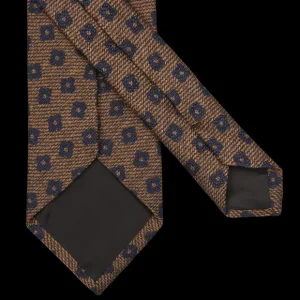 Amanda Christensen Ties | Brown Woven Flowers Lined Tie