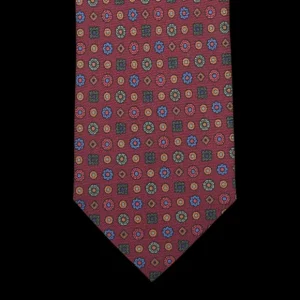 Amanda Christensen Ties | Burgundy Geometrical Printed Silk Lined Tie