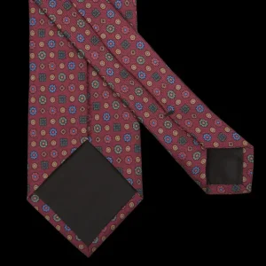 Amanda Christensen Ties | Burgundy Geometrical Printed Silk Lined Tie