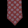 Silvio Fiorello Ties | Burgundy Medallion Printed Satin Silk Tie