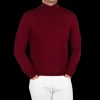 Gran Sasso Knitwear | Burgundy Merino Wool Roll Neck