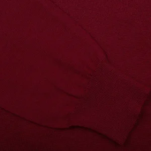 Gran Sasso Knitwear | Burgundy Merino Wool Roll Neck