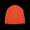 William Lockie Beanies | Burnt Orange Cashmere Ribbed Short Beanie