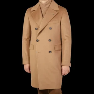 Tagliatore Outerwear | Camel Beige Brushed Wool Db Polo Coat