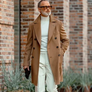 Tagliatore Outerwear | Camel Beige Brushed Wool Db Polo Coat