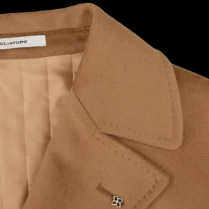 Tagliatore Outerwear | Camel Beige Brushed Wool Db Polo Coat