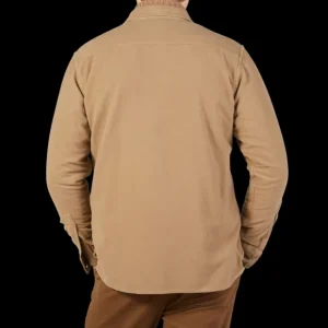 Aspesi Outerwear | Camel Beige Cotton Moleskin Overshirt