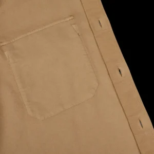 Aspesi Outerwear | Camel Beige Cotton Moleskin Overshirt