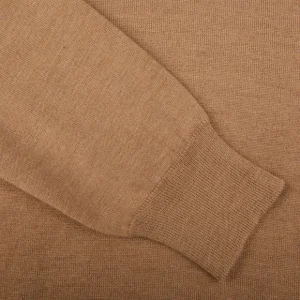 Gran Sasso Knitwear | Camel Beige Extra Fine Merino Roll Neck