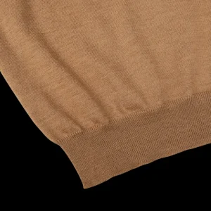 Gran Sasso Knitwear | Camel Beige Extra Fine Merino Roll Neck