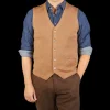 Gran Sasso Knitwear | Camel Beige Knitted Merino Wool Waistcoat