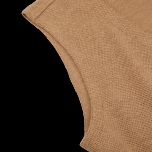 Gran Sasso Knitwear | Camel Beige Knitted Merino Wool Waistcoat