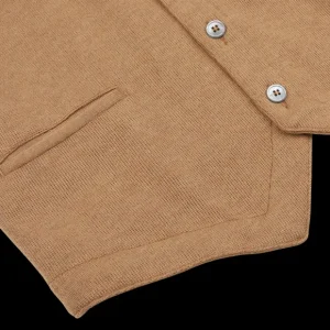 Gran Sasso Knitwear | Camel Beige Knitted Merino Wool Waistcoat