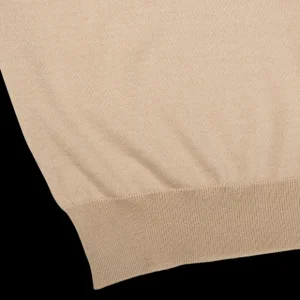Filippo de Laurentiis Knitwear | Camel Beige Super 120S Merino Crew Neck